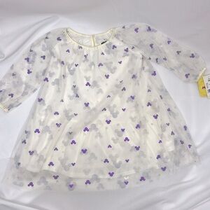Disney White Tulle Dress with Purple Mickey